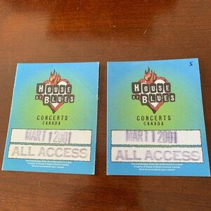 House of Blues All Access Passes 2001